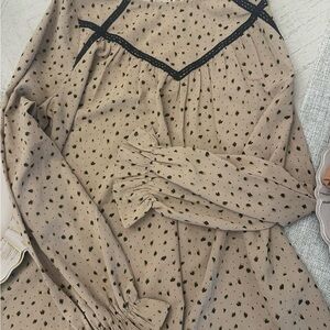 Staccato Beige Blouse with Black Accents